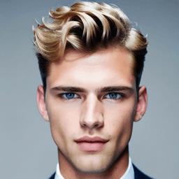 Short Curly Blonde Hairstyle AI avatar/profile picture for men